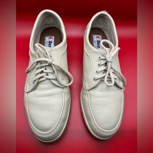 Cream Leather Bowling Shoes Classic Lace-Up 8M Dexter Vintage